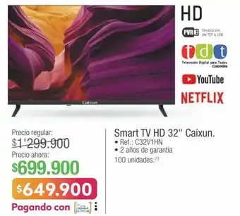 Jumbo Smart tv hd 32" caixun. oferta