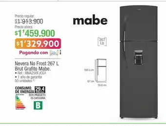 Jumbo Nevera no frost 267 l brut grafi to mabe oferta