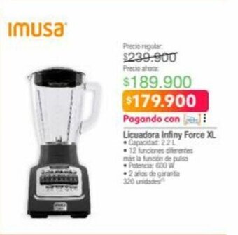 Jumbo Imusa - Licuadora Infiny Force XL oferta