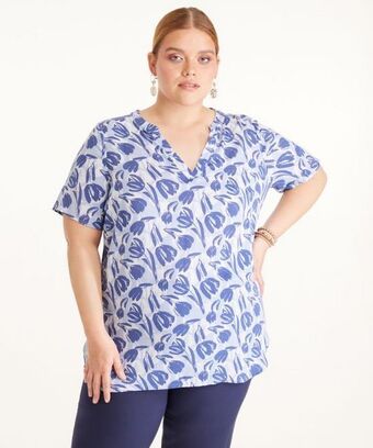 Pat Primo Blusa manga corta escote en v estampada oferta