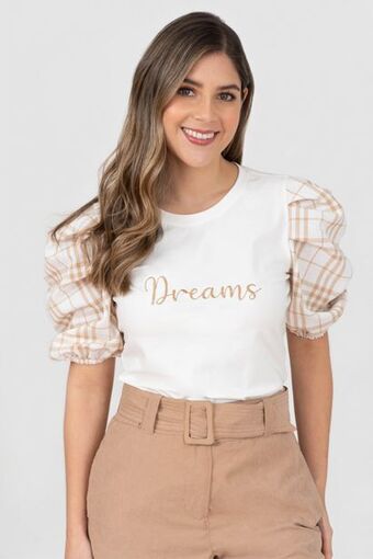 Unipunto Camiseta manga corta, cuello redondo y bordado a combinación. oferta