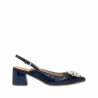 Zapatos destalonados de tacón geométrico en cuero