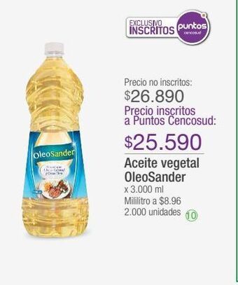 Jumbo Aceite vegetal oleosander x 3.000 ml oferta
