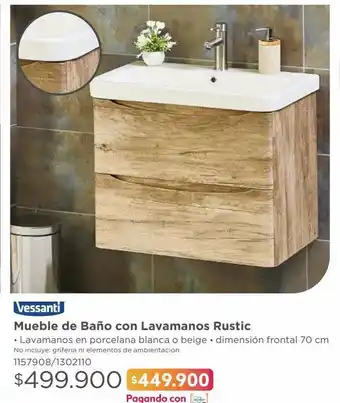 Easy Mueble de baño con lavamanos rustic vessanti oferta