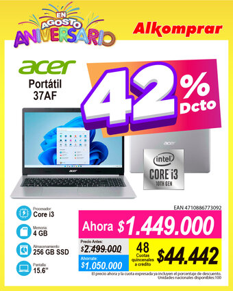 Alkomprar Acer Portátil 37AF oferta
