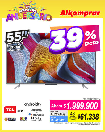 Alkomprar TCL Android TV 55" oferta