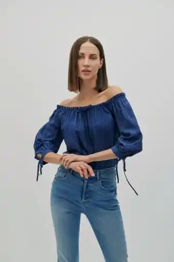Julio Blusa bardot jacquard oferta