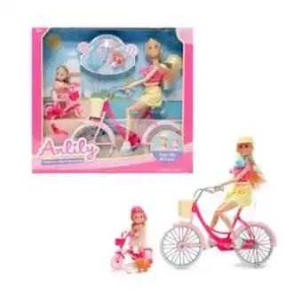 Alkosto Muñecas con bicicletas mascota y accesorios 29 cm anlily oferta