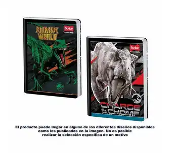 Panamericana Cuaderno cosido de 100 hojas doble línea - jurassic world (surtido) oferta