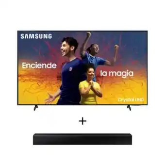 Ktronix Tv samsung 43" pulgadas 109.22 cm 43bu8000 4k-uhd led plano smart tv + barra de sonido samsung hw-t400 negro oferta