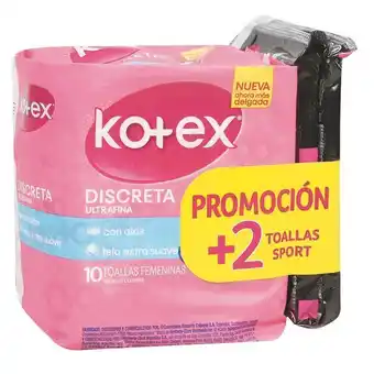 Droguerías Colsubsidio Toallas higienicas kotex uf tela + 2 unid toallas sport oferta