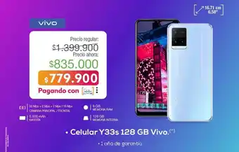 Jumbo Celular Y33s 128GB Vivo oferta