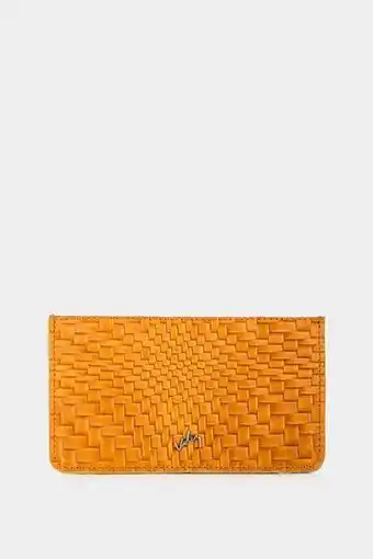 Vélez Porta tarjetas zarzamora de cuero para mujer grabado placa trenza oferta