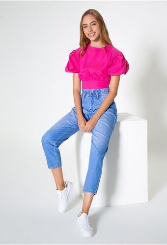 ELA Jean de pretina elastica tiro alto. oferta