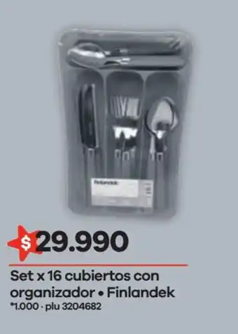 Éxito Set x 6 Cubiertos con Organizador Finlandek oferta