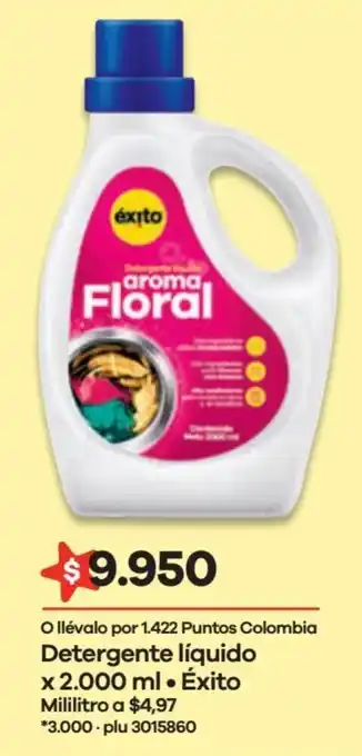Éxito Detergente Líquido x 2.000ml Éxito oferta