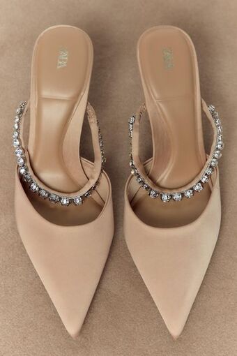 Zara Zapato tacón brillos oferta