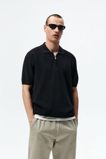 Zara Polo punto cremallera oferta