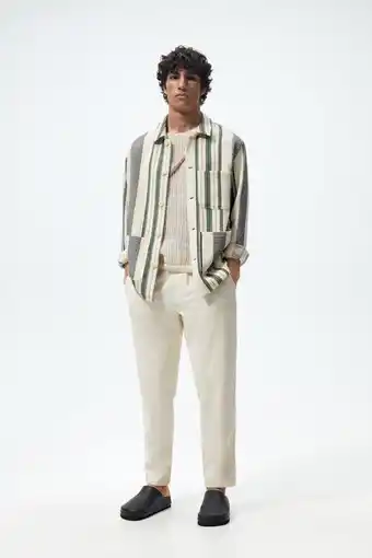Zara Sobrecamisa estructura rayas oferta