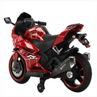 Éxito Moto electrica montable luces en las llantas r15 roja spiderman oferta