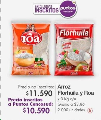 Metro Arroz florhuila y roa x 3kg oferta