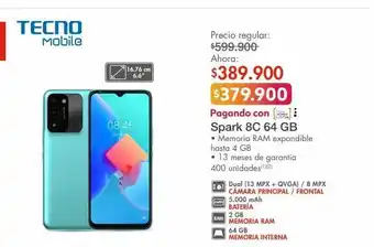 Metro Tecno spark 8c 64 gb oferta