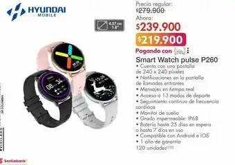 Metro Hyundai smart watch pulse p260 oferta