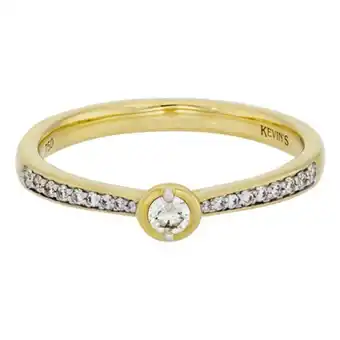 Kevin's Joyeros Anillo compromiso en oro amarillo de 18 kilates, con diamante central de 0.08 ct y decoración en diamantes de 0.11 ct, 4 mm. oferta
