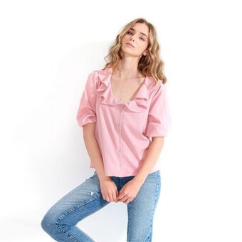 Fuera de Serie Blusa cuello v manga ¾ oferta