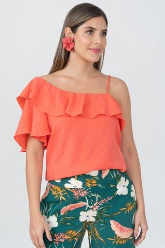 Unipunto Blusa solo hombro con bolero y manga oferta