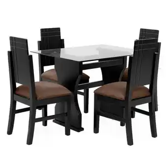 Comedor ibg asturias 4 puestos negro cafe