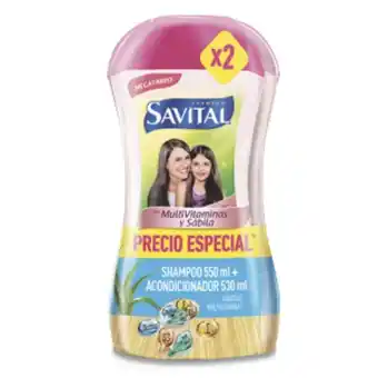 Makro Shampoo savital multivitaminas 550ml+acondicionador 530ml oferta