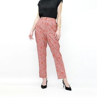 Fuera de Serie Pantalón multicolor tiro alto bota recta oferta