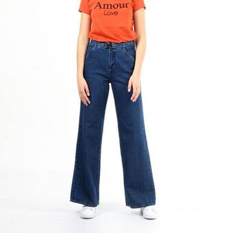 Fuera de Serie Jean mom tiro alto bota flare oferta