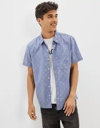 American Eagle Camisa ae estampada con resorte y botones oferta