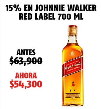 Oxxo Johnnie Walker Red Label 700ml oferta