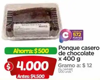 Surtimax Ponque Casero de Chocolate 400g oferta