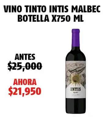 Oxxo Vino Tinto Intis Malbec Botella x 750ml oferta