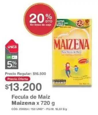 Makro Fecula de Maíz Maizena x 720g oferta