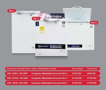 Makro Congelador Electrolux Horizontal 100lt oferta