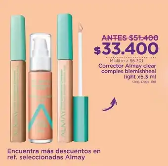 FarmaTodo Corrector Almay Clear Comples Blemishheal Light x 5.3ml oferta