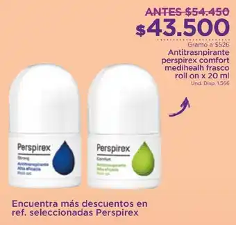 FarmaTodo Antitranspirante Perspirex Comfort MEdihealth Frasco Roll On x 20ml oferta