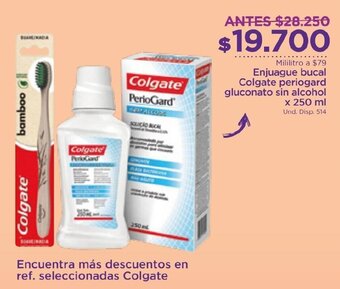 FarmaTodo Enjuague Bucal Colgate Periogard Gluconato sin Alcohol x 250ml oferta