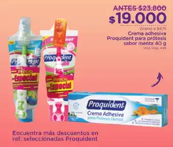 FarmaTodo Crema Adhesiva Proquident para Prótesis Sabor Menta 40g oferta