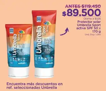 FarmaTodo Protector Solar Umbrella Sport Active SPF50 x 170g oferta