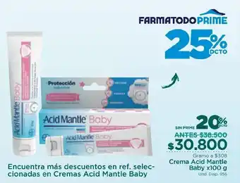 FarmaTodo Crema Acid Mantle Baby x 100g oferta
