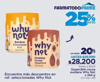 FarmaTodo Esparcible Cocoa Avellana Why Not x 284g oferta