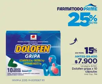 FarmaTodo Dolofen Gripa x 10 capsulas oferta