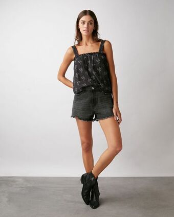 Chevignon Camisa de mujer, silueta línea a tirante amplios escote cuadrado - mini print floral oferta