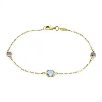 Kevin's Joyeros Pulsera en oro amarillo de 18 kilates, con topacio central y decoración en amatistas, 19 cm. de largo, 1 mm. de ancho oferta
